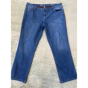 Natural Reflections Sz 18 Comfort Stretch Fleece Red Plaid Flannel Lined Jeans